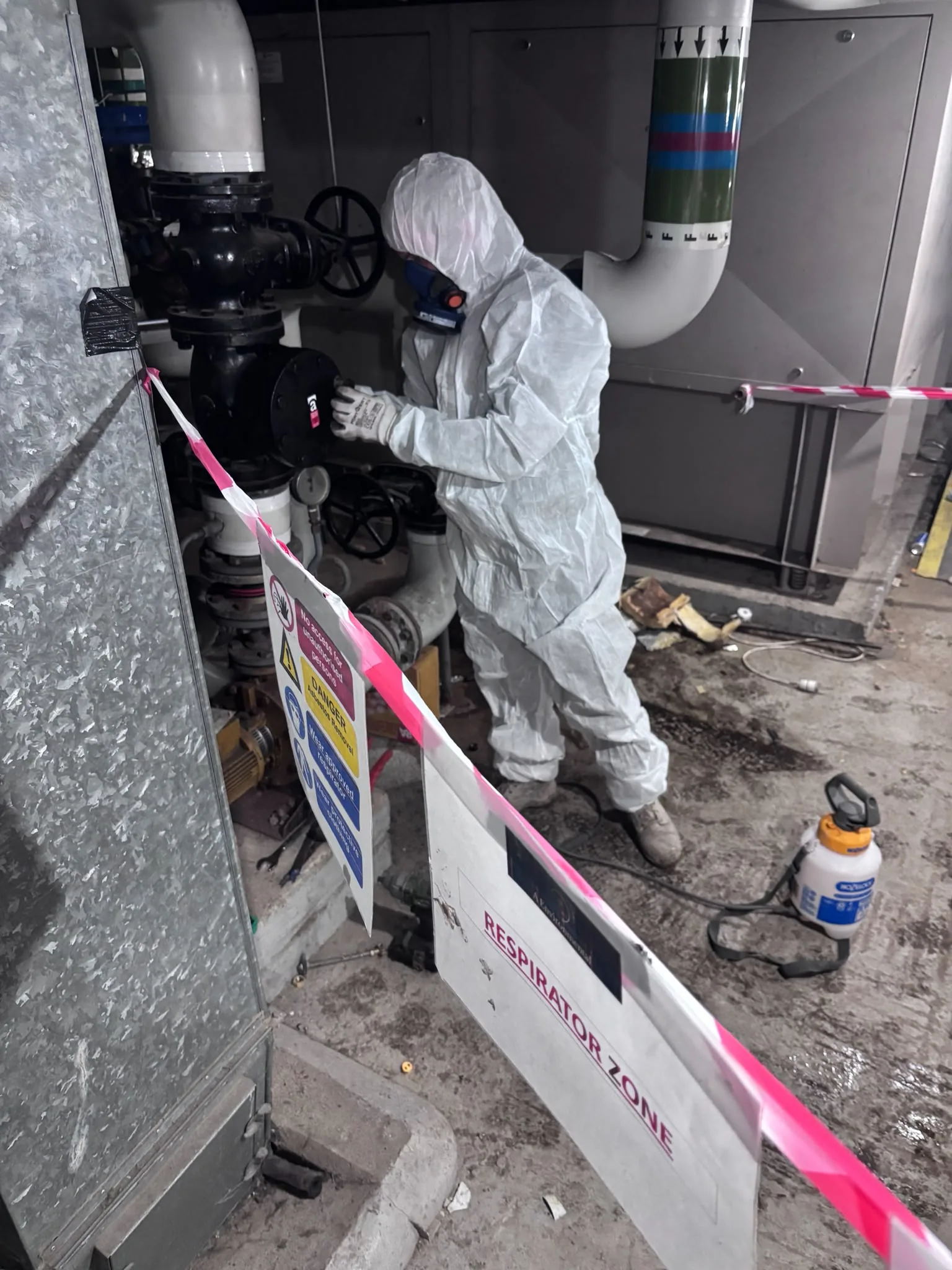 Asbestos artex removal from concrete soffit in Kensal Green